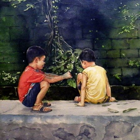 libangan / Pastime, 21 x 29 inches, sold